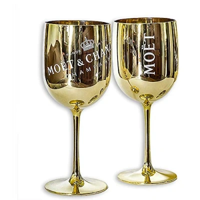 Imagen de Moet and Chandon Copas de champán (plástico, 1 unidad), color dorado