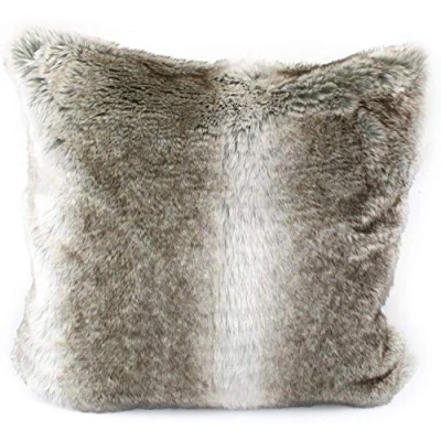 Imagen de Gözze Funda de cojín, elegante aspecto piel, Diseño orso kodiak, 50 x cm Marrón