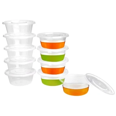 Imagen de Surflyee 40 Piezas Tarros de Plastico con Tapa Pequeños, 50ML Reutilizable Recipientes Comida, Indicado para Salsas, Sopas, Condimentos, Cremas, Cuadros Diamantes, Manualidades, etc