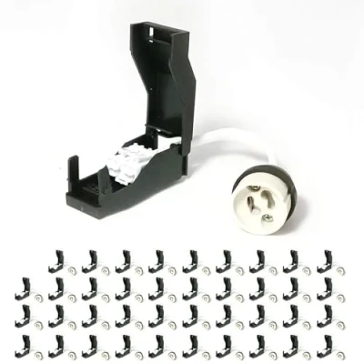 Imagen de Europalamp 40DX_NEW 40 bujes GU10 de cerámica automática 230 V clase 2 con cables aislados para lámparas y bombillas LED