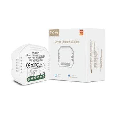 Imagen de MOES Mini WiFi Módulo Interruptor de atenuación LED empotrado regulador inteligente, Smart Life App y control remoto inalámbrico, Soporta voz Alexa/Google Assistant, Solo red 2.4Ghz