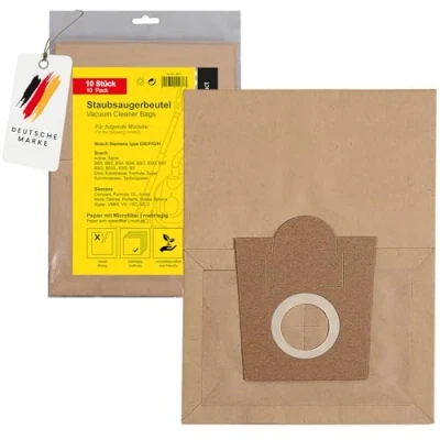Imagen de PATONA 10x Bolsas de Aspiradora Papel Compatible con Siemens Dino Typ D E F G XL Super XXS