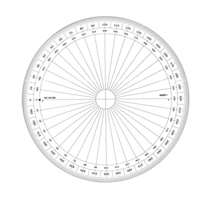 Imagen de GRAPHOPLEX Transportador de círculo completo (25 cm, transparente)