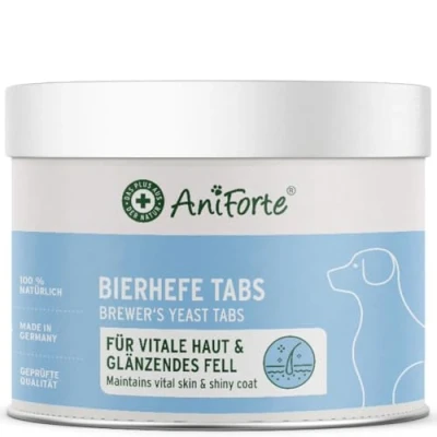 Imagen de Tabletas de levadura Cerveza AniForte para Perros 500 Piezas Producto Natural, Pelo Brillante y Fuerte, Piel Vital, Condición General fortalecimiento promoción, Vitaminas minerales