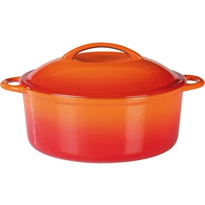 Imagen de GSW 717243 Shadow Olla con Tapa, 4 L, Hierro Fundido, Naranja/Crema, 24 cm, 1 unidad