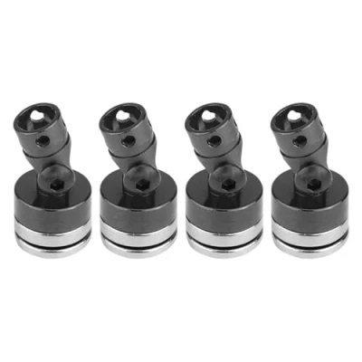 Imagen de Dilwe Montaje de Poste Cuerpo, 4Pcs Aluminio Magnético Stealth Invisible Body Post Mount para SCX10 4WD 1:10 RC Coche (Negro)