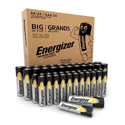 Imagen de Energizer Alkaline Power AA + AAA, Paquete de 48 Pilas, 24AA y 24AAA