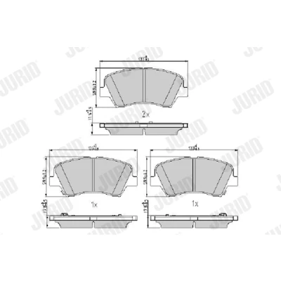 Imagen de JURID 573406J Juego de pastillas freno con avisador acústico desgaste sin accesorios KIA: cee‘d II Hatchback, CARENS 4, Ceed III Hatchback