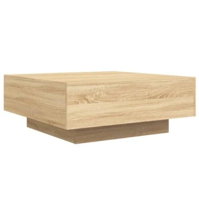 Imagen de vidaXL Mesa de Centro con Luces LED Roble Sonoma 80x80x31 cm
