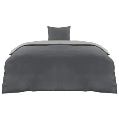 Imagen de Utopia Bedding Funda Nordica Cama 90 Microfibra Juego de Edredon 135x200 cm y 1 Almohada 80x80 (Gris Oscuro/Gris Claro)