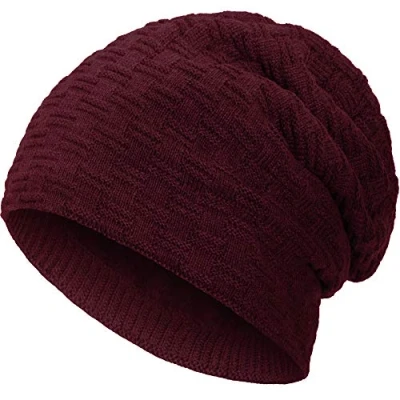 Imagen de Compagno Beanie Gorro de Invierno Punto Cesta con Suave Interior Forro Polar, Color:Azul Marino