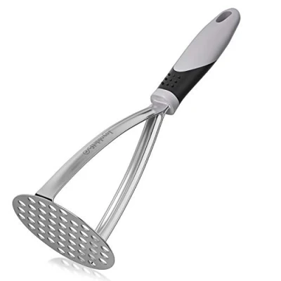 Imagen de Joyoldelf Aplastador Machacador de Patatas, Prensa Potato Masher Manual, Prensador Patatas Inoxidable Para Puré Frutas y Vegetales (Gris）