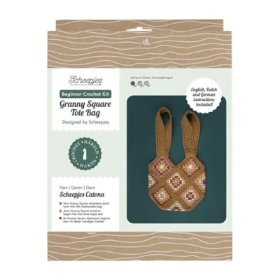 Imagen de Scheepjes Kit de Crochet para Principiantes Granny Square Bolso Dorado 1 Juego