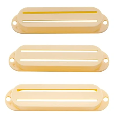 Imagen de Musiclily Hot Rail Guitarra Humbucker Bobina Simple Pickup Covers Cubiertas de Pastillas para Strat Style, Crema (Juego 3)
