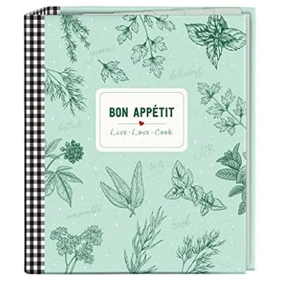 Imagen de moses. 80667 Carpeta de recetas Bon Appétit en DIN A5, libro Cook &amp; Style con 25 hojas para y 5 bolsillos pestaña, el cocina personalizado escribir uno mismo