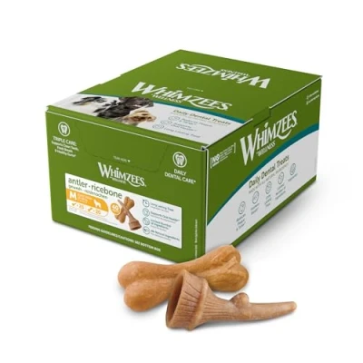 Imagen de WHIMZEES by Wellness Caja de Variedad ocupante para Perros medianos (12 18kg), Totalmente Natural, 40 Unidades, Talla M