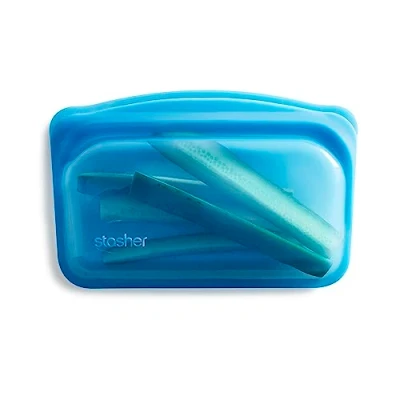 Imagen de Stasher Bolsa de almacenamiento silicona reutilizable, contenedor alimentos, apto para microondas y lavavajillas, sin fugas, aperitivos, arándanos