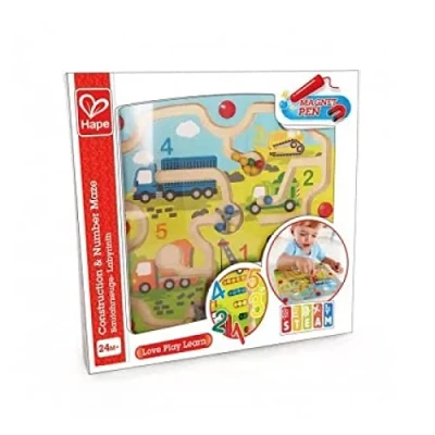 Imagen de Hape E1713 Wooden Construction &amp; Number Magnetic Maze
