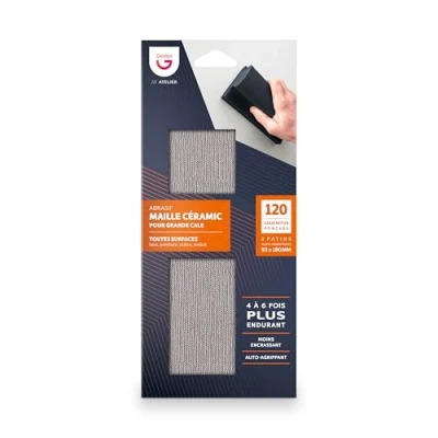 Imagen de Gerlon Recambios abrasivos superresistentes, 3 unidades, malla de cerámica 93, 180 mm, grano medio (120)