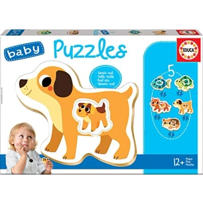 Imagen de Educa Set de 5 Puzzles Infantiles Progresivos 2 A 4 Piezas. Baby Animales Domésticos. Partir 12 Meses (17573)