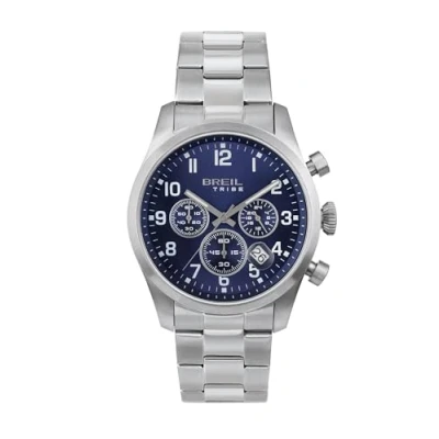 Imagen de BREIL Reloj Hombre Classic Elegance Movimiento Cuarzo CRONÓGRAFO Azul y Pulsera DE Acero Plateado EW0661