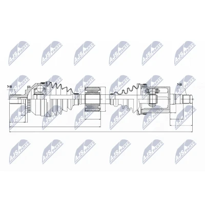 Imagen de NTY NPW VV 028 Árbol de transmisión Eje delantero, izquierda 536 Caja cambios manual VOLVO: S80 I