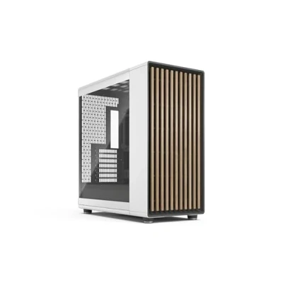 Imagen de Fractal Design North XL RC Chalk White TG Clear Reverse Connection Motherboard Compatible Three 140mm Aspect PWM Fans Included Type C USB ATX Airflow Full Tower PC Gaming Case