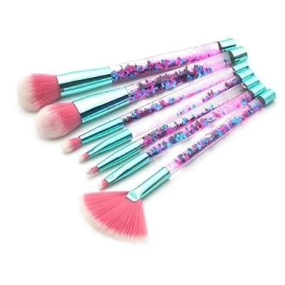 Imagen de iPobie Brochas de Maquillaje 7 Piezas, Pinceles Profesional Cerdas Fibra Sintética Suaves para Sombra Ojos, Corrector, Delineador Ojos