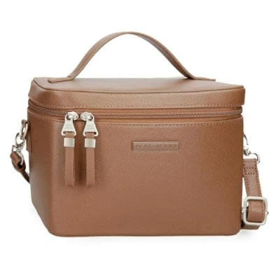 Imagen de Pepe Jeans Elia Neceser Adaptable con Bandolera Marrón 23,5x16x16 cms Piel sintética by Joumma Bags