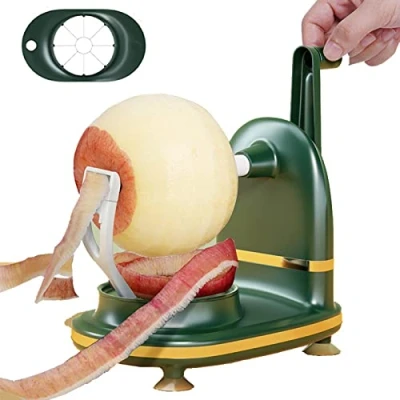 Imagen de NiC IS COCNG Pelador de Manzanas, Patatas, Verduras Giratorio Manual, Adecuado para Verduras, Patatas Redondas, Manzanas con Cortador Fácil Limpiar