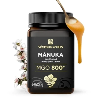 Imagen de Watson &amp; Son Miel de Manuka Pura MGO 800+ (500g) Cruda sin Filtrar Nueva Zelanda, Natural Pasteurizar