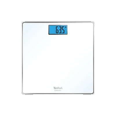 Imagen de Tefal Classic Báscula personal (31 x 31 cm, capacidad máxima: 160 kg, graduación, 100 g, pantalla retroiluminada, pilas incluidas, PP1501V0), color blanco