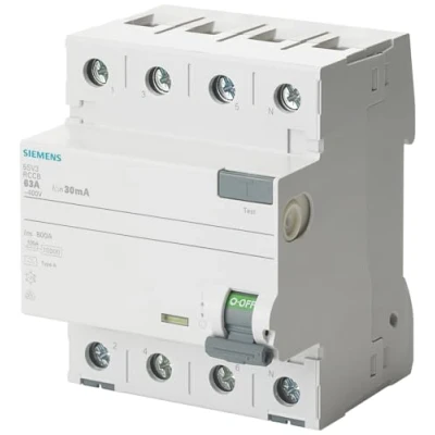 Imagen de Siemens 5SV33426 Interruptor Diferencial 4P Clase A R 30mA 25A 400V