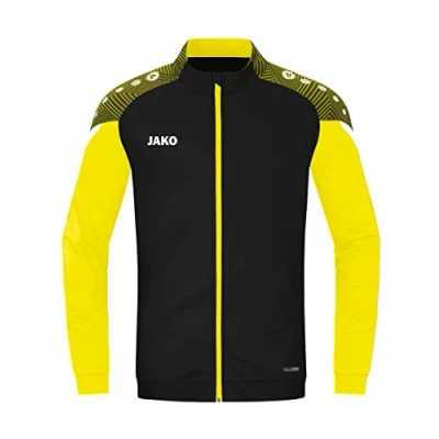 Imagen de JAKO Chaqueta de poliéster Performance, Negro/Amarillo Suave, Large para Hombre