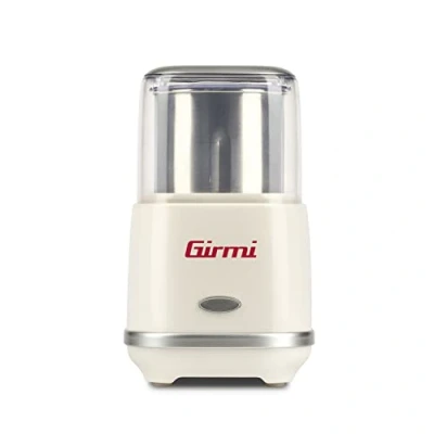 Imagen de Girmi MC02 Molinillo de Caffè y especias, Cuchilla acero Inoxidable, Interruptor Seguridad, Tapa con ventanilla trasparente, 180 Watt, Crema