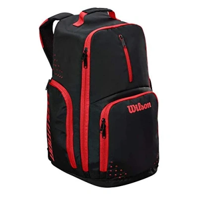 Imagen de Wilson WTB18419RD Mochila de Baloncesto Evolution Incluye Compartimento para Calzado, Unisex Adult, Negro/Rojo, Uni