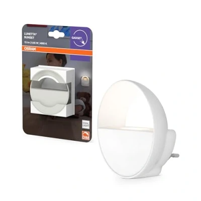 Imagen de OSRAM Lámpara de noche con enchufe, regulador táctil, sensor crepuscular y cambio automático día noche, blanco neutro 4000K, para pasillo habitación infantil