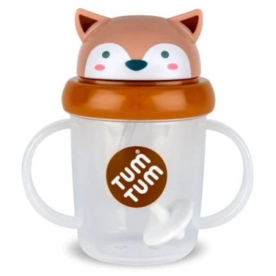 Imagen de TUM Tippy Up Taza con boquilla de flujo libre (sin válvula), para niños, 200 ml, sin BPA (Felicity Fox S3)