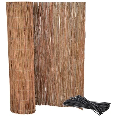 Imagen de KOTARBAU® Malla de ocultación, 100 x 500 cm, Rollo 5 Metros, Valla Mimbre, Cerca, para ocultación y decoración ambientes, Cañizo, Privacidad, Jardín, Balcón, Terraza, Bridas Incluidas