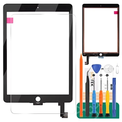 Imagen de SRJTEK Reemplazo De Pantalla iPad Air 2 A1566 A1567 Kits Ensamblaje Vidrio Digitalizador Táctil (no LCD) (Black)