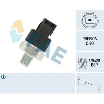 Imagen de FAE 12555 Sensor de Presión Aceite 1/8x28h&#039;&#039; BSP NISSAN: Qashqai / Qashqai+2 I, Patrol GR 5 SUV, MICRA 3, RENAULT: MASTER 2 Kasten