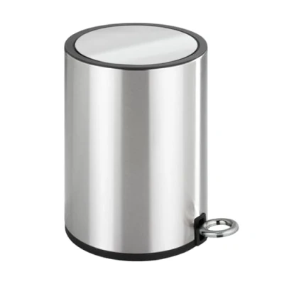 Imagen de Cubo con pedal para cosmética Monza de acero fino Easy Close brillante 3 l