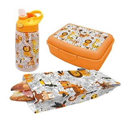 Imagen de NERTHUS FIH 986 SET Botella Tritan + Lunchbox Bolsa Bocadillo Leones
