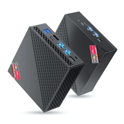 Imagen de NiPoGi AM06PRO Mini PC, АMD Ryzen 7 5825U (mejor que 5700U/5560U, 8C/16T, hasta 4,4 GHz), 32 GB DDR4 512 M.2 SSD ordenador WiFi 6/Dual LAN, soporte 4K@60Hz DP+HDMI+Type C Micro Gaming PC
