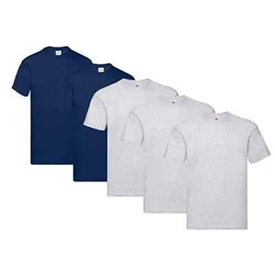 Imagen de Fruit of the Loom Camiseta para hombre original de la marca, paquete 5 unidades, XL
