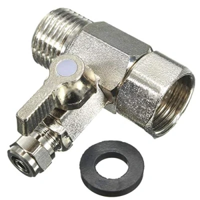 Imagen de LNIEGE Adaptador de Agua ósmosis inversa Plata tee unión RO RSS 1/2&quot; a 1/4&quot; Válvula Bola Grifo