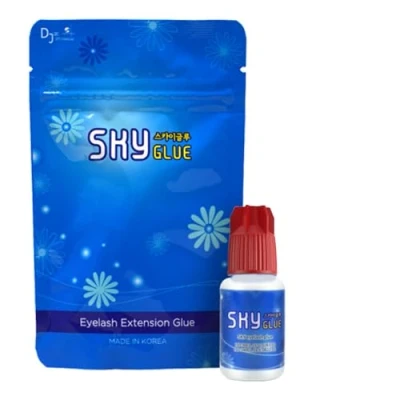 Imagen de P Beauty Pegamento para pestañas extensiones de pestañas, Sky Glue Type D 5 ml Fijación ultra fuerte técnica volumen y 1:1 Tiempo secado 3 segundos Duración semanas