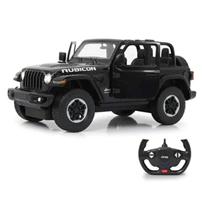Imagen de JAMARA 405180 Jeep Wrangler JL 1:14 2,4 GHz Puerta Manual Licencia Oficial, hasta 1 Hora de Tiempo Viaje, Aprox. 11 km/h, Detalles Perfectamente reproducidos, Interior detallado, luz LED, Color