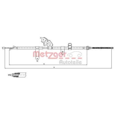 Imagen de METZGER 17.1080 Cable de Freno Mano Atrás izquierda 1556/1320 COFLE