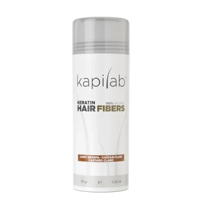 Imagen de Kapilab Fibras Capilares Disimula la falta de Cabello al Instante Microfibras en Polvo Queratina para Hombres y Mujeres Tapa Calvicie forma Natural 25gr Castaño Claro
